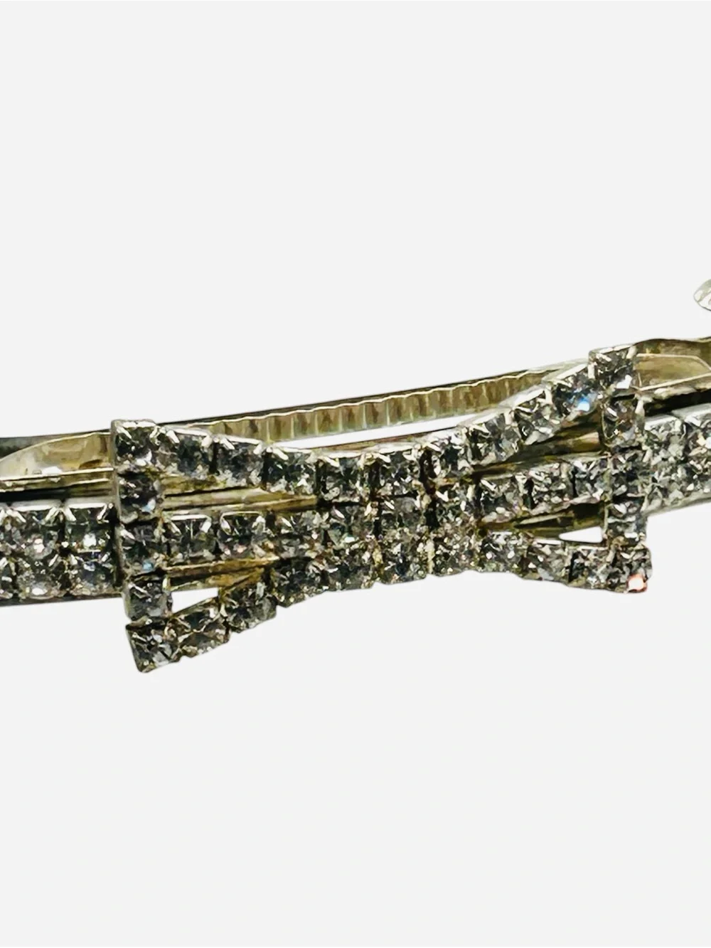 Large Vintage Rhinestone Bow Barrette Wedding Bridal Evening Wear